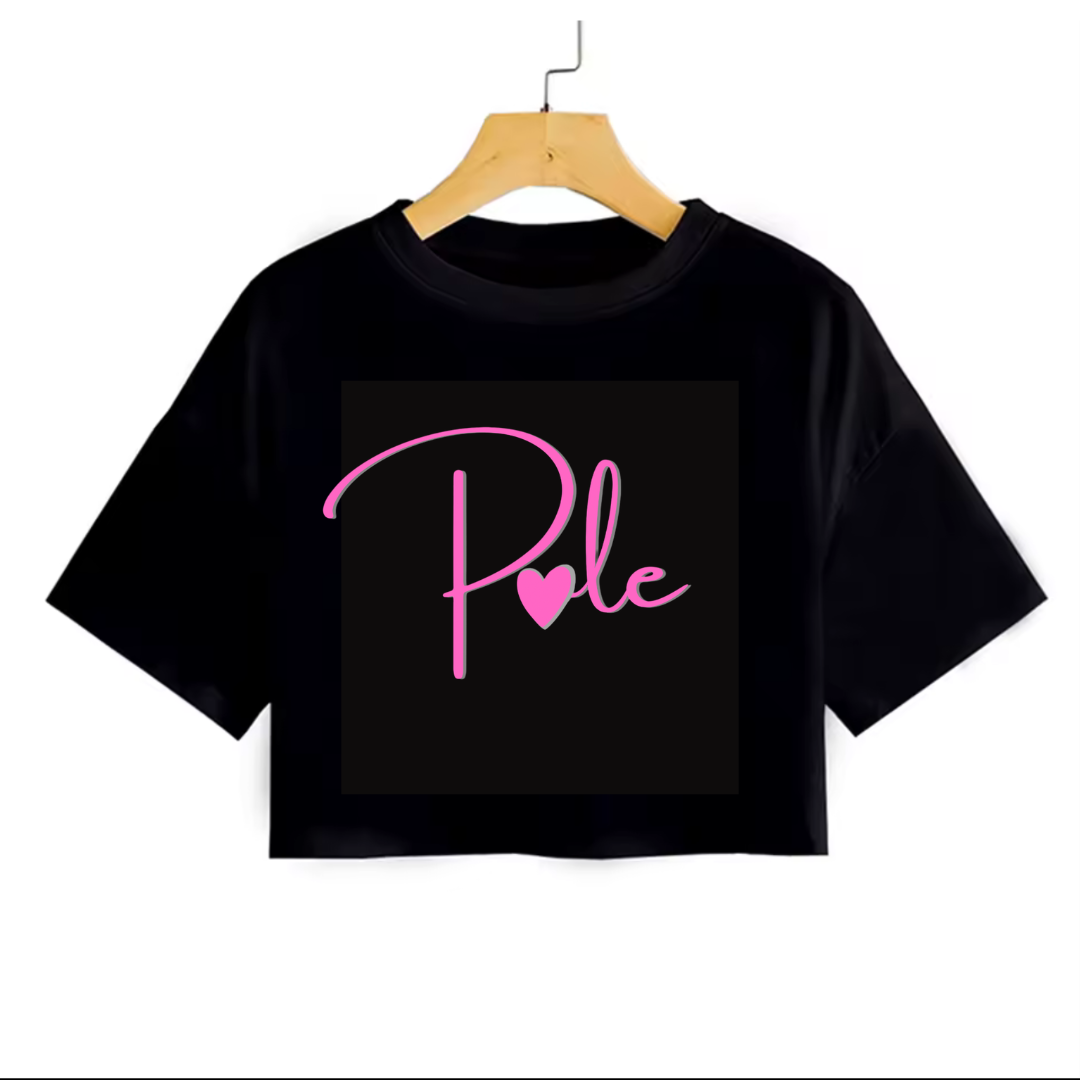 Pole love black crop top