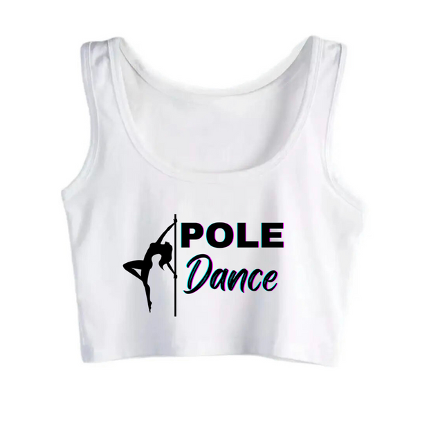 Pole Dancer White crop top